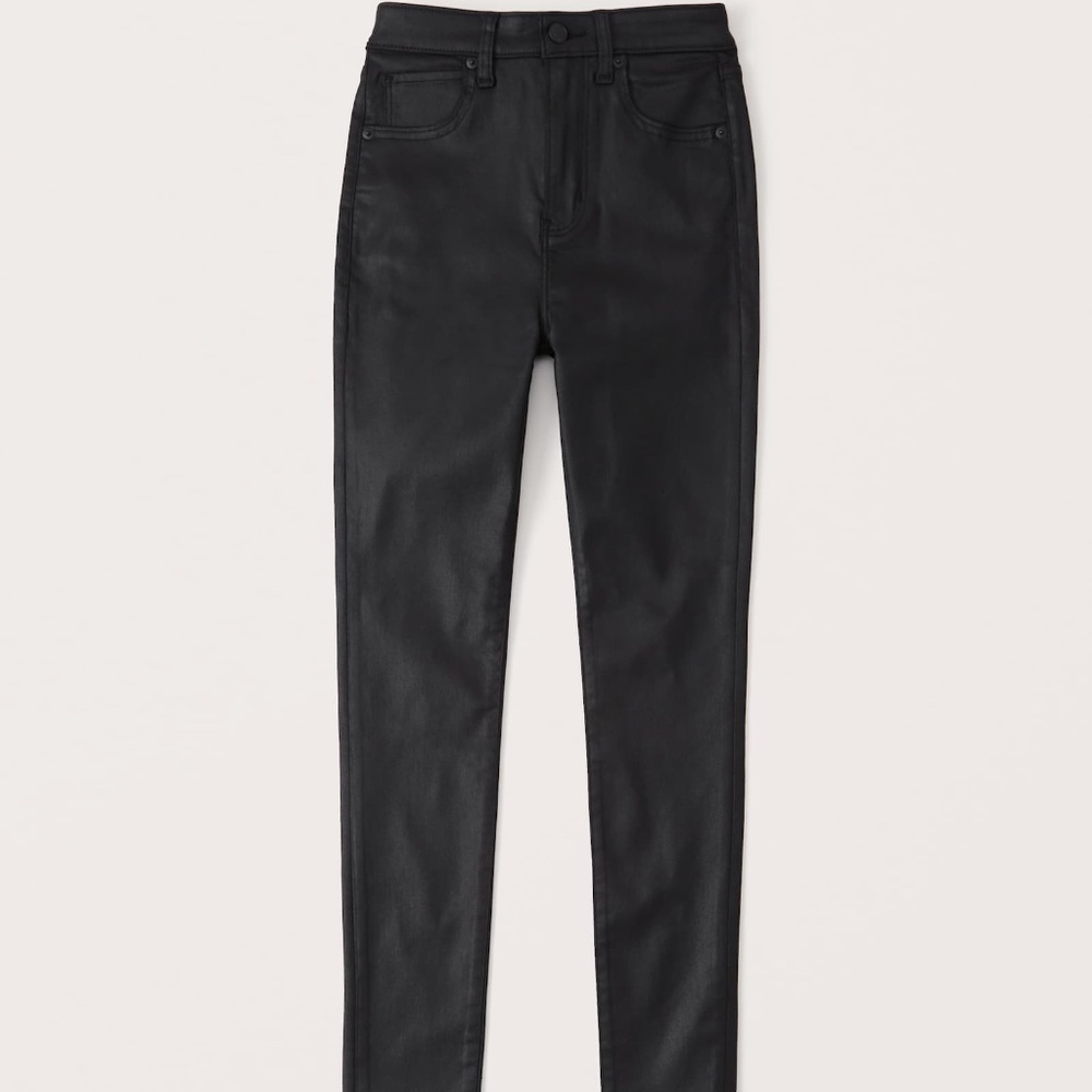 High Rise Super Skinny Ankle Jeans - Faux Leather